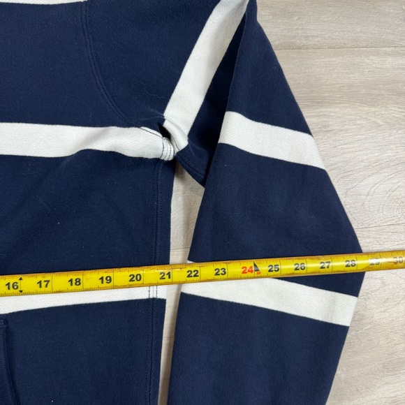 Polo Ralph Lauren Full Zip Hoodie Pony Logo Heavyweight Striped Blue Men’s Large - Picture 4 of 6